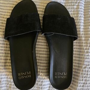 Donald J Pliner Suede Slides